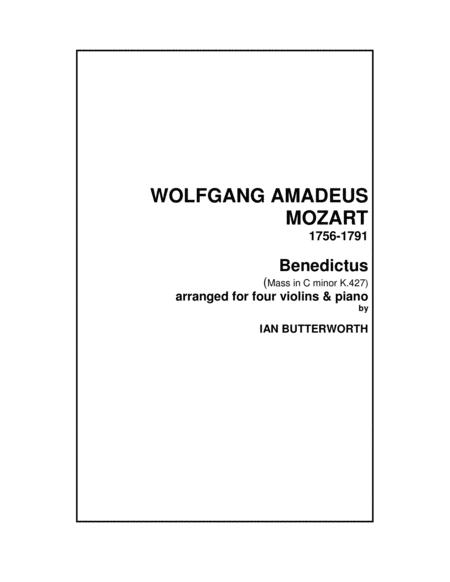 Free Sheet Music Mozart Benedictus Mass In C Minor K 427 For 4 Violins And Piano