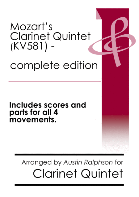 Mozart Clarinet Quintet Kv581 Complete All 4 Movements Clarinet Quintet Sheet Music