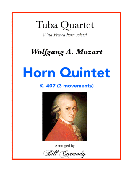 Free Sheet Music Mozart Horn Quintet W Tuba Quartet Acc 3 Mvts