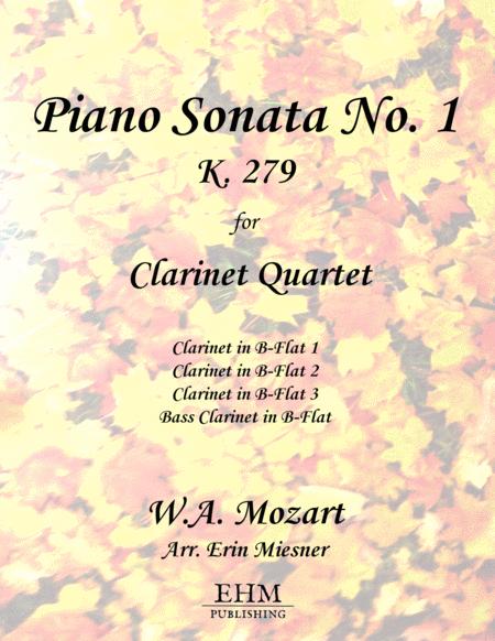 Mozart Piano Sonata No 1 K 279 For Clarinet Quartet Sheet Music