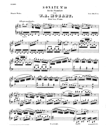 Free Sheet Music Mozart Piano Sonata No 10