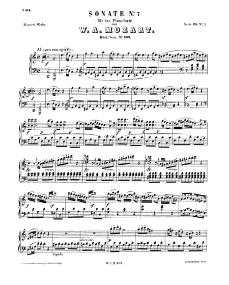 Free Sheet Music Mozart Piano Sonata No 7