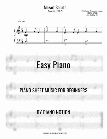 Mozart Sonata Easy Piano Solo Sheet Music