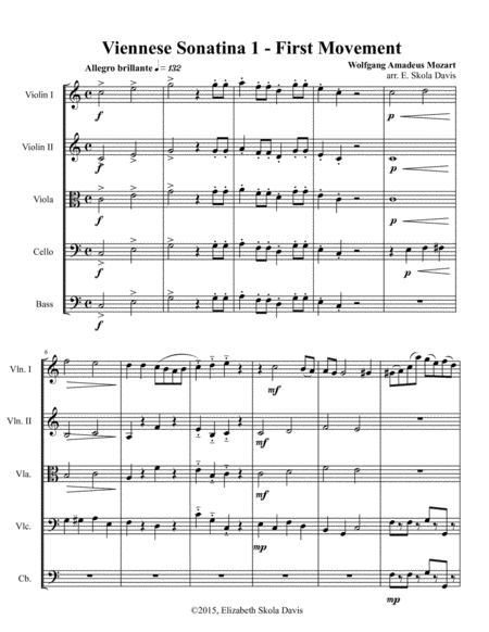 Mozart Sonatina In C Major Movement 1 Sheet Music