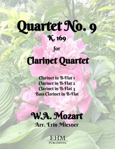 Mozart String Quartet No 9 For Clarinet Quartet Sheet Music