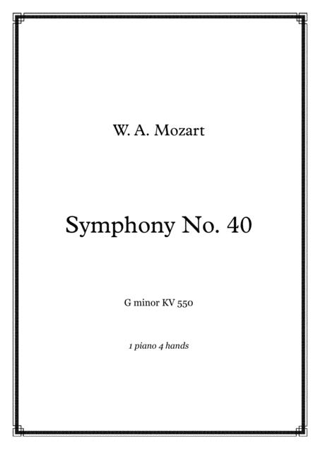 Free Sheet Music Mozart Symphony No 40 Kv 550 Piano 4 Hands