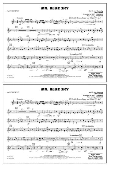 Free Sheet Music Mr Blue Sky Arr Matt Conaway 3rd Bb Trumpet