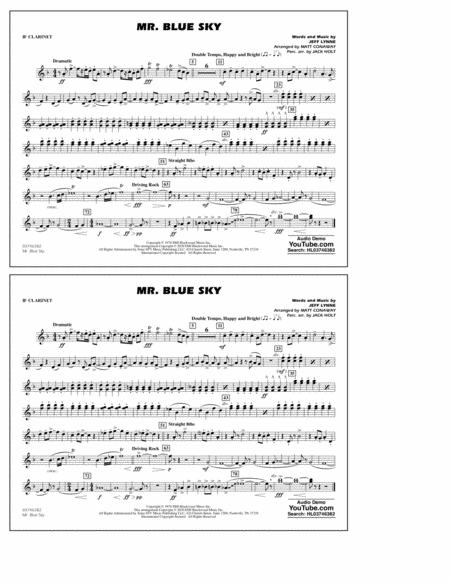 Mr Blue Sky Arr Matt Conaway Bb Clarinet Sheet Music