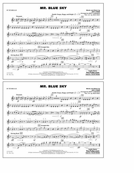 Free Sheet Music Mr Blue Sky Arr Matt Conaway Bb Tenor Sax