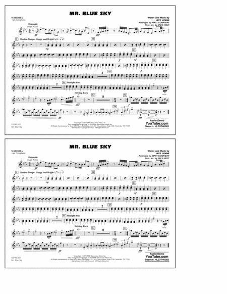 Mr Blue Sky Arr Matt Conaway Marimba Sheet Music