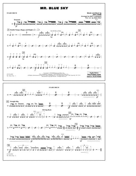 Mr Blue Sky Arr Matt Conaway Snare Drum Sheet Music