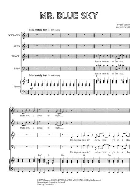 Mr Blue Sky Satb Sheet Music