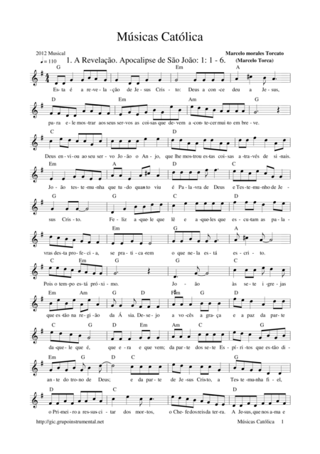 Free Sheet Music Msicas Catlica