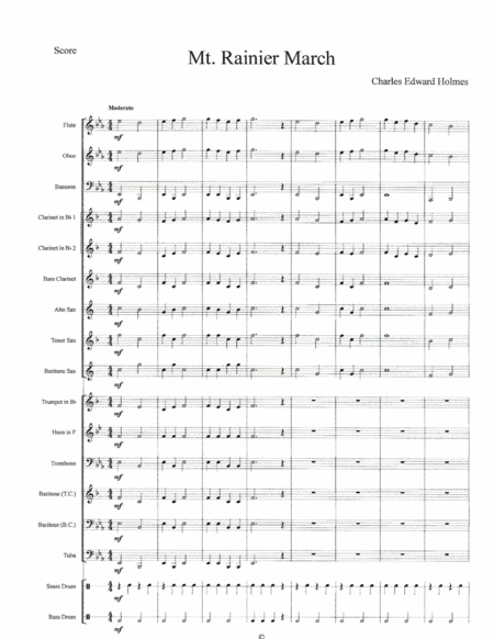 Free Sheet Music Mt Rainier March Score