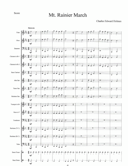 Mt Rainier March Score Sheet Music