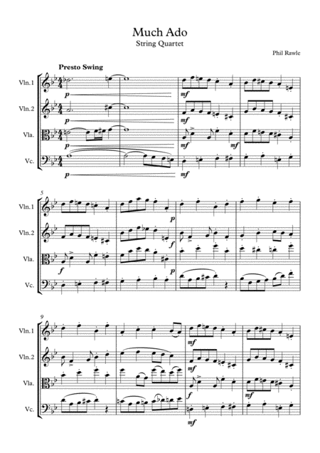 Much Ado String Quartet Sheet Music