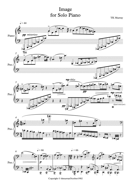 Murray Image For Solo Piano Sheet Music