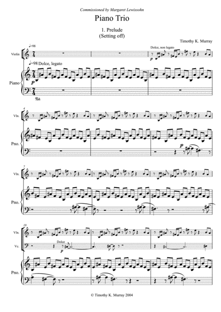 Murray Piano Trio For Violin Cello Piano Sheet Music