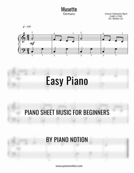 Musette Easy Piano Solo Simplified Version Sheet Music