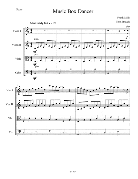 Music Box Dancer Sheet Music