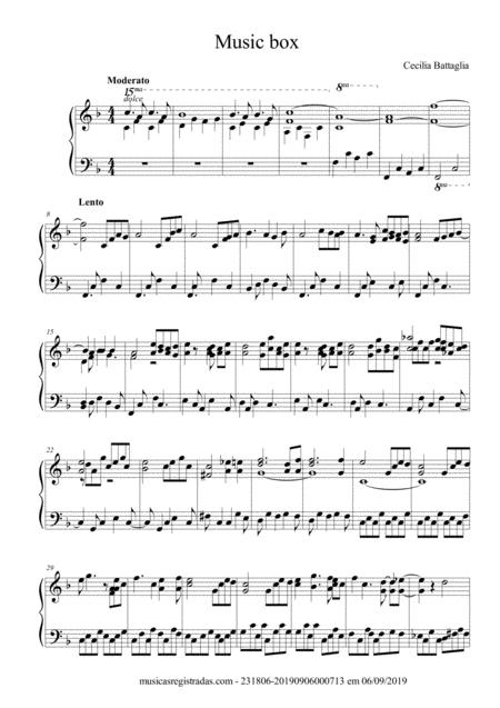 Music Box Wedding Solo Piano Sheet Music