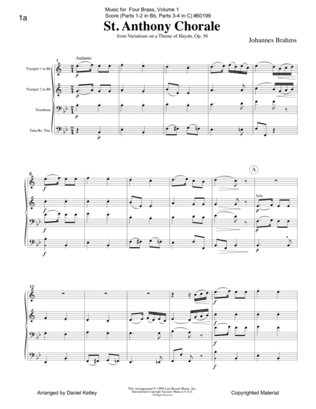 Free Sheet Music Music For Four Brass Volume 1 Score