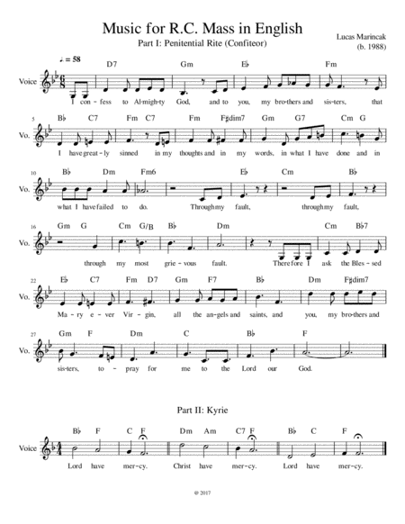 Free Sheet Music Music For Roman Catholic Mass In English Full Version