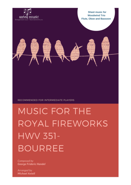 Music For The Royal Fireworks Hwv 351 Bourree George Frideric Handel Sheet Music