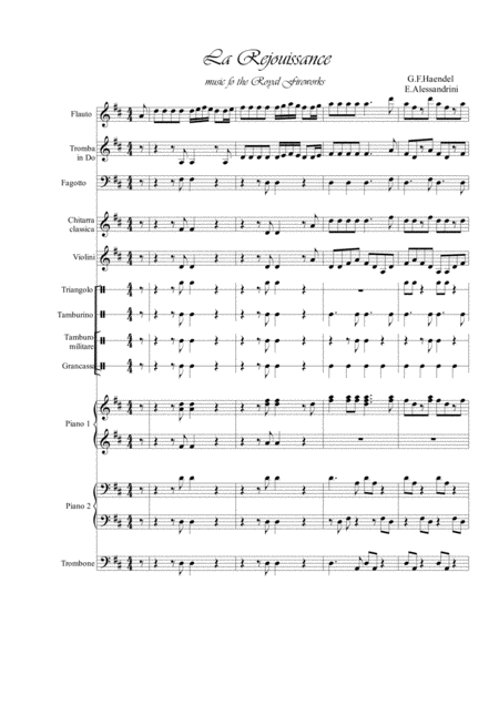 Music For The Royal Fireworks La Rejouissance Sheet Music