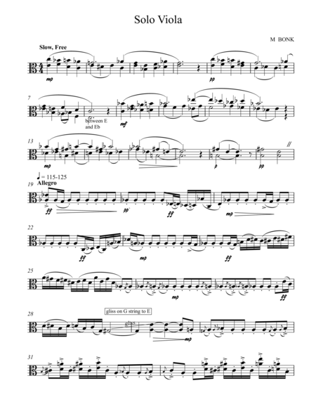 Music For Unaccompanied Viola Sheet Music