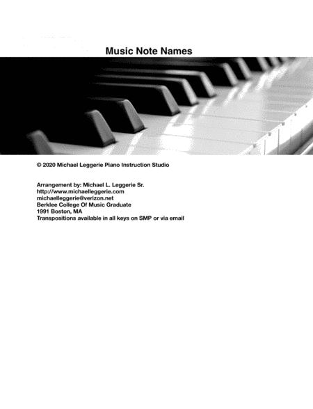 Music Note Names Sheet Music