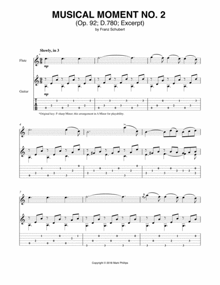 Musical Moment No 2 Op 92 D 780 Excerpt Sheet Music