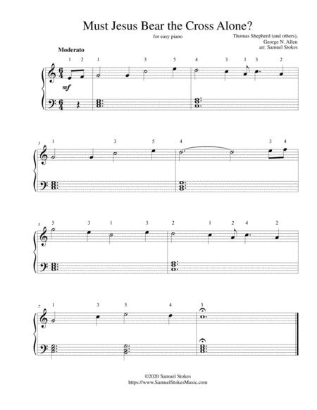 Must Jesus Bear The Cross Alone For Easy Piano Sheet Music