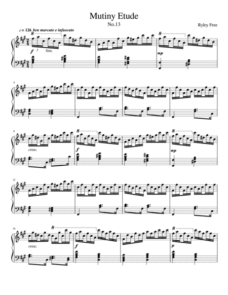 Free Sheet Music Mutiny Etude