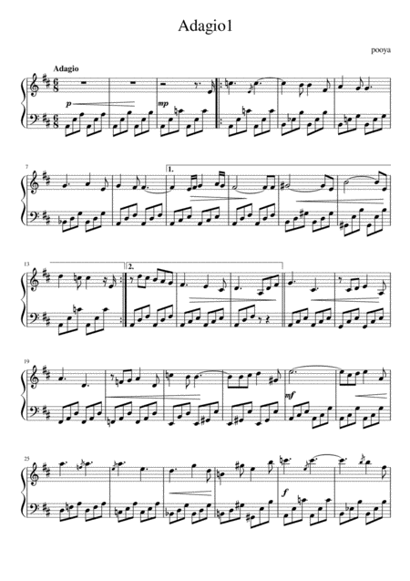 Free Sheet Music My Adagio 1