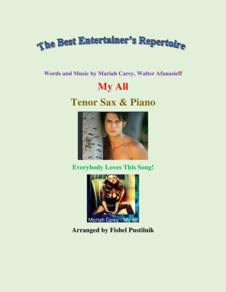 My All For Tenor Sax And Piano Video Sheet Music