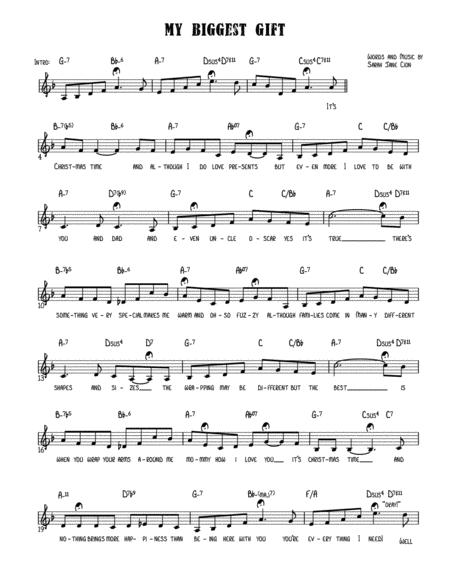 Free Sheet Music My Biggest Gift