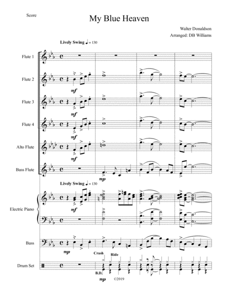 My Blue Heaven Flute Choir Sheet Music