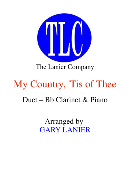 My Country Tis Of Thee Duet Bb Clarinet And Piano Score And Parts Sheet Music