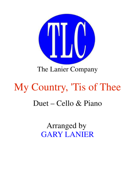 My Country Tis Of Thee Duet Cello And Piano Score And Parts Sheet Music