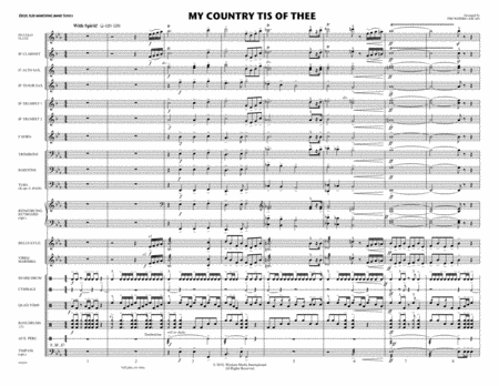 Free Sheet Music My Country Tis Of Thee Flex Marching Band