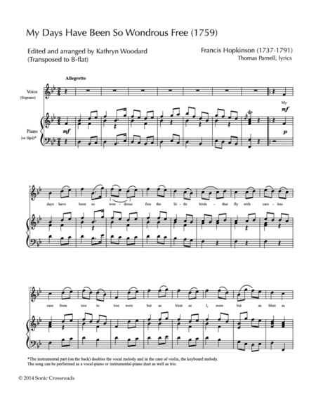 My Days Have Been So Wondrous Free Tenor Sax Sheet Music