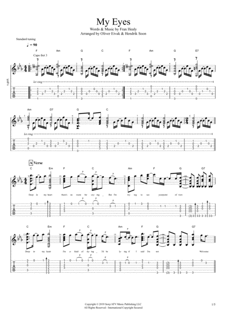 My Eyes Sheet Music