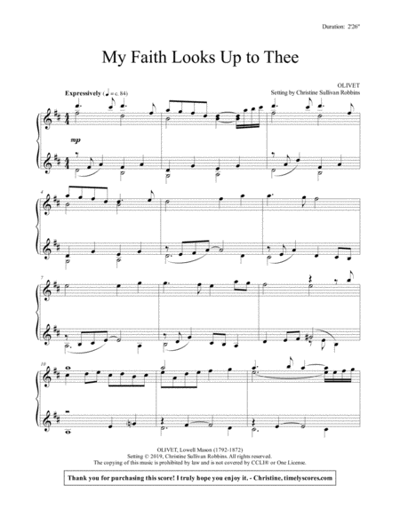 My Faith Looks Up To Thee Sheet Music