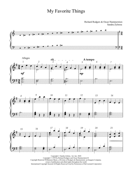 My Favorite Things 3 Octave Handbells Sheet Music