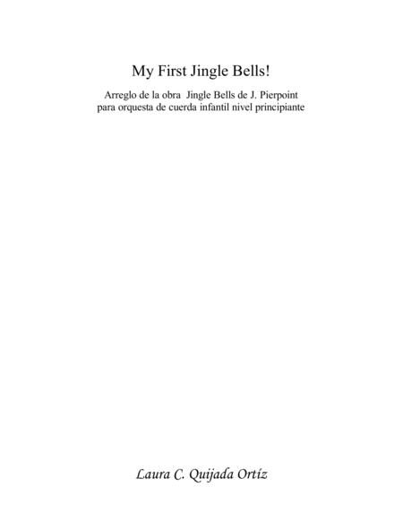 Free Sheet Music My First Jingle Bells Easy Arrangement Of J Pierpoints Piece For Beginning Children String Orchestra Score Parts