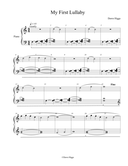 Free Sheet Music My First Lullaby