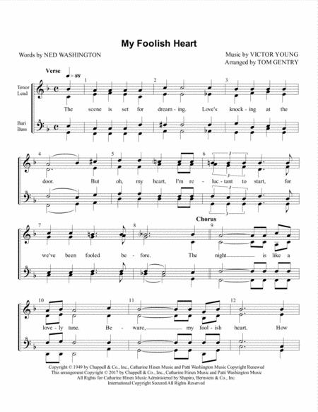 My Foolish Heart Ssaa Sheet Music