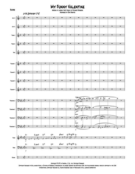 My Funny Valentine Big Band Sheet Music