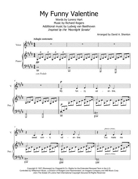 Free Sheet Music My Funny Valentine Moonlight Sonata Version